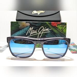 New Maui Jim S-Turns Translucent Grey Polarized Blue Hawaii Sunglasses B872-14